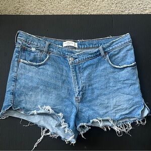 Abercrombie & Fitch Blue Jean Shorts Distressed Cut-Offs